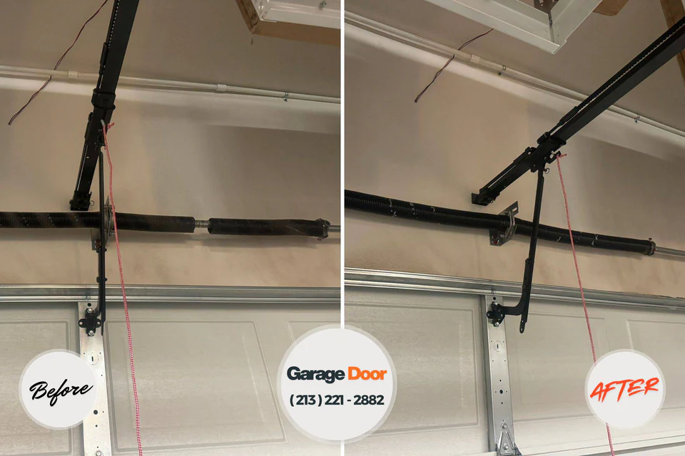 Before and after: garage door repair San Juan, TX